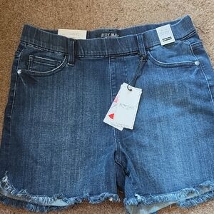 Judy Blue Medium Wash Denim Shorts with Frayed Hem